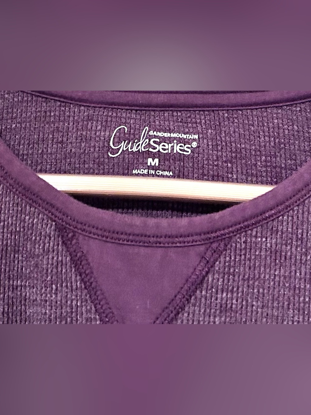 Women’s Guide Series Plum Color Long Sleeve Waffle Knit Stretch Top Medium - Picture 2 of 5